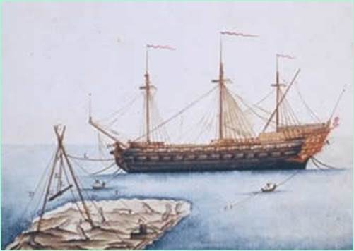 Fig. 6 Experiments on ship maneuvering, Venice 1764